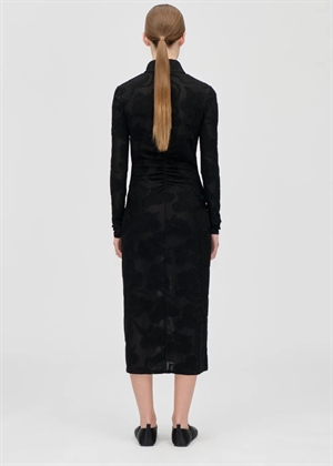 Lurex jersey zip kjole Black Petunias Stine Goya 